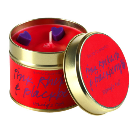 Pink Rhubarb & Blackberry Candle in a Tin