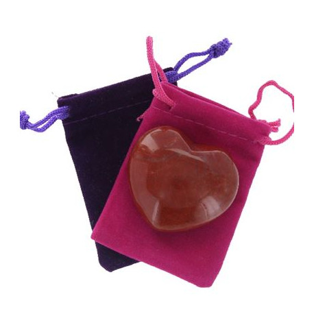 Poppy Jasper Heart Large in Pouch Black Pouch