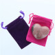 Rhodonite Heart Large in Pouch Black Pouch