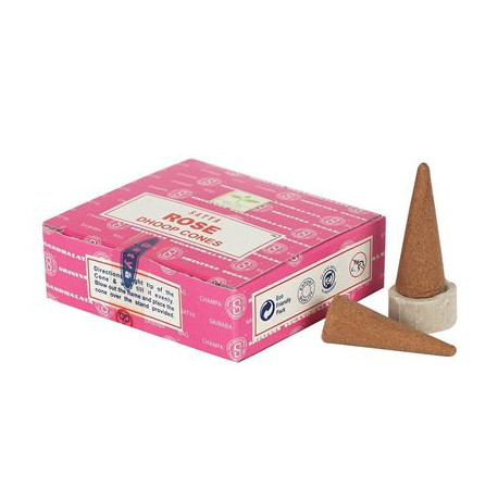 Rose Satya Incense Dhoop Cones 12's Box 1 Box -12 Cones-