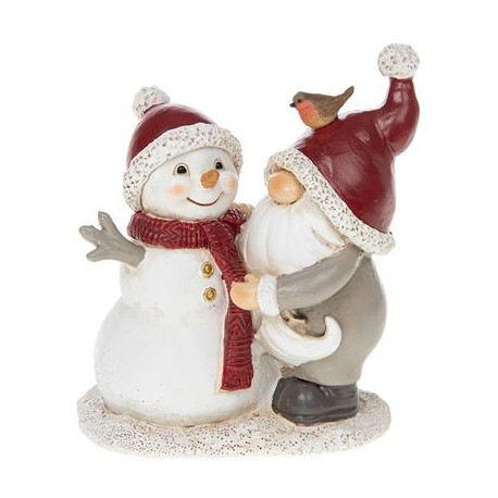 Santa Gonk Ornament with Snowman