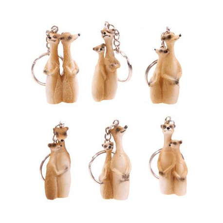 Set of 6 Meerkat Keyrings