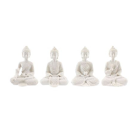 Set Of Four White Buddha's