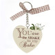 Shake to my Bake Wooden Heart Key Ring