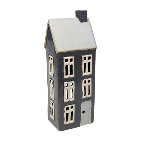 Village Pottery Tall Blue Slate House