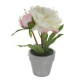 White Potted Peony Realistic Artificial Plant