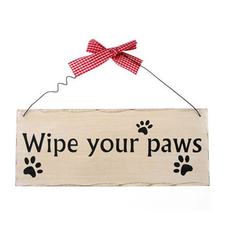 Wipe Your Paws Shabby Plaque