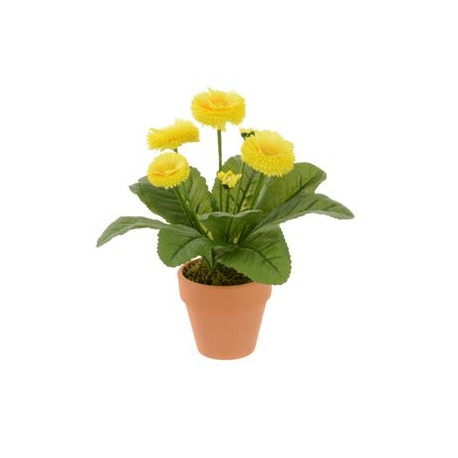 Yellow Bellis Pot Realistic Artificial Plant