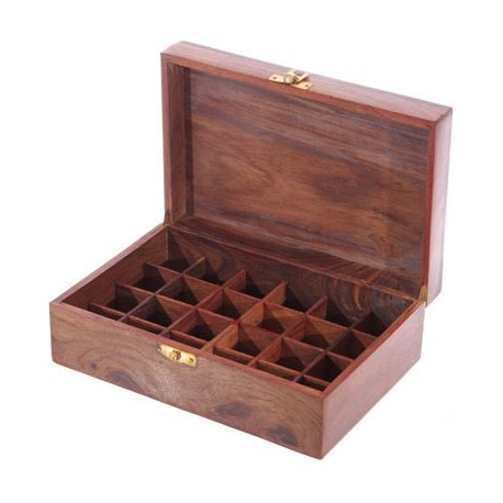 Essential Oil Box - Holds 24 Oils -Sheesham Wood-