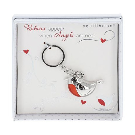 Robins Appear When Angels Are Near Key Ring In Gift Box