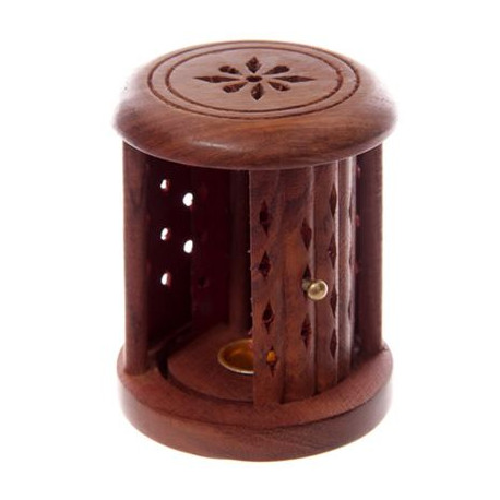 Incense Cone Wooden Barrel with Door