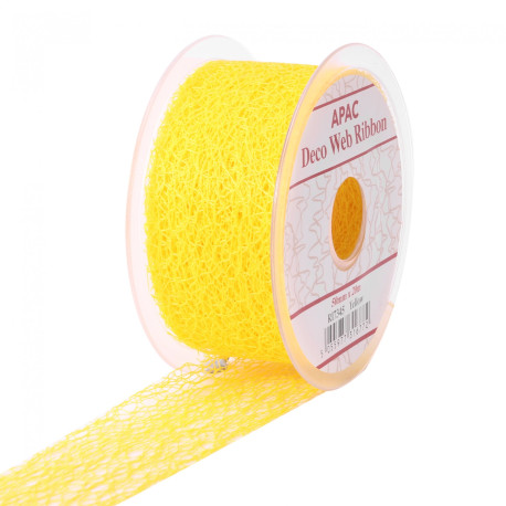 Yellow Deco Web Ribbon (50mm x 20m)