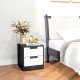 Set of Two Monochrome Two-Drawer Bedside Tables