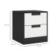 Set of Two Monochrome Two-Drawer Bedside Tables