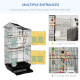 PawHut Bird Cage for Budgies, Finches, Canaries w/ Accessories, Toys, Tray