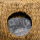 PawHut Wicker Cat Bed Cat House Stool with Washable Cushion, 44 x 43 x 41cm