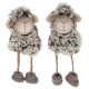 Grey Shaggy Sheep Shelf Sitters Set Of Two