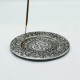 Polished Aluminium Om Round Incense Holder 11cm