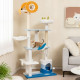 Ocean-themed Cat Tree Tower with Sisal Covered Scratching Posts