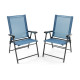 Set of 2 Folding Garden Chairs with Armrests for Yard Lawn Poolside