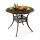 Patio Round/Square Aluminium Dining Table with Umbrella Hole