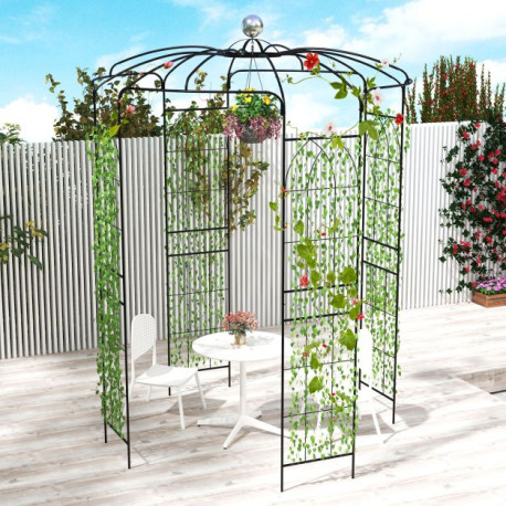 Birdcage Shape Gazebo Pergola Arch Trellis with Hanging Hook