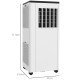 9,000 BTU App-Controlled Mobile Air Conditioner, 20m² Radius - White