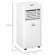 9000 BTU Portable Air Conditioner for Cooling Dehumidifier Fan, Air Conditioning Unit for Room up to 18m², with Remote, 24H Time