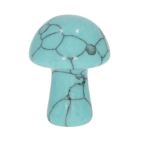 Turquoise Howlite Carved & Polished Mushroom