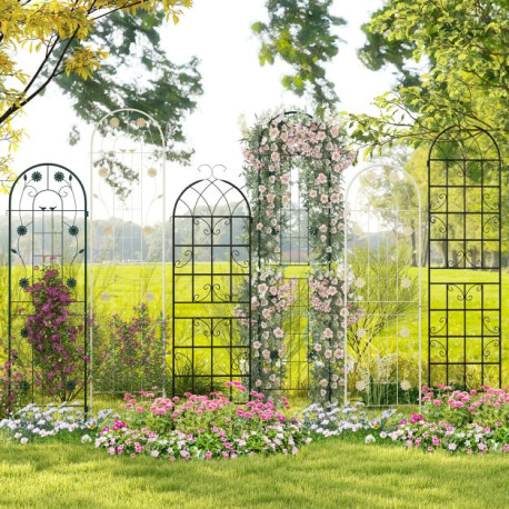 2 Pack 220 cm x 50 cm Metal Garden Trellis for Climbing Plants