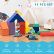 11-Piece Soft Play Set Kids Foam Blocks, Toys for Climb and Crawl, Multicoloured