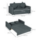 2 Seater Sofa Bed, Convertible Bed Settee, Modern Fabric Loveseat Sofa Couch with 2 Cushions, Hidden Storage for Living Room, Gu