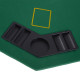 8 Player Folding Games Poker Table with Chip Cup Holder Steel Base Felt Top Octagon Blackjack Green