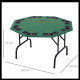 8 Player Folding Games Poker Table with Chip Cup Holder Steel Base Felt Top Octagon Blackjack Green