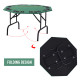 8 Player Folding Games Poker Table with Chip Cup Holder Steel Base Felt Top Octagon Blackjack Green