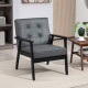 Retro-Style Accent Chair, with Faux Leather Seat - Grey