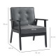 Retro-Style Accent Chair, with Faux Leather Seat - Grey