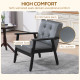 Retro-Style Accent Chair, with Faux Leather Seat - Grey