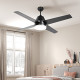 Ceiling Fan with LED Light, Flush Mount Ceiling Fan Lights with Reversible Blades, Remote, Black and Walnut Brown