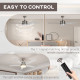 52&quot; Ceiling Fans with Light and Remote, 132CM LED Ceiling Fan with 5 Blades, 5-Speed, Timer, Quiet Reversible DC Motor, for Bedr