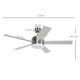 52&quot; Ceiling Fans with Light and Remote, 132CM LED Ceiling Fan with 5 Blades, 5-Speed, Timer, Quiet Reversible DC Motor, for Bedr