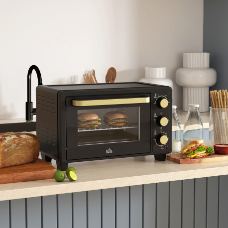 16L Mini 1400W Countertop Oven - Black