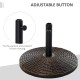 Outsunny 25kg Round Cement Parasol Base Concrete Umbrella Weight Stand Holder Patio Outdoor Garden Rattan Style Pattern Antique 