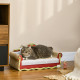 PawHut Cat Cardboard Scratcher, Lounge Sofa Bed with Catnip, 58 x 29.5 x 29cm