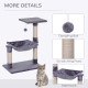 PawHut Cat Scratch Post with Bed Cat Tree for Indoor Cats Sisal Scratching Posts Hammock Kitty Activity Centre Grey