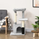 PawHut Cat Tree for Indoor Cats Climbing Tower Kitten Scratch Post Activity Center Kitten with Massage Toy Hanging Ball Bed Cond