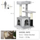 PawHut Cat Tree for Indoor Cats Climbing Tower Kitten Scratch Post Activity Center Kitten with Massage Toy Hanging Ball Bed Cond