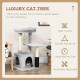 PawHut Cat Tree for Indoor Cats Climbing Tower Kitten Scratch Post Activity Center Kitten with Massage Toy Hanging Ball Bed Cond