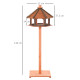 PawHut Wooden Bird Table Bird Feeding Station Playstand with Roof 130Hcm for Outdoor Brown