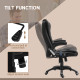 Vinsetto Massage Recliner Chair Heated Office Chair with Six Massage Points Linen-Feel Fabric 360° Swivel Wheels Black